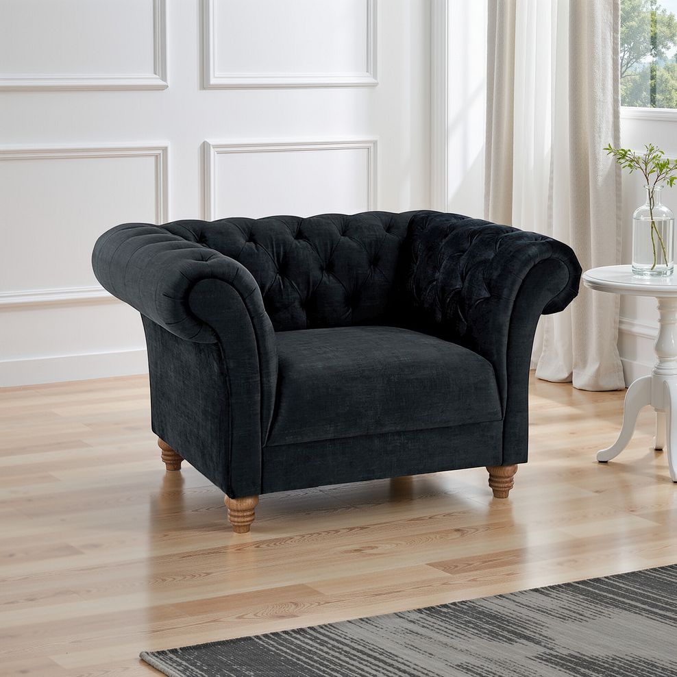 Montgomery Armchair in Charcoal Velvet 1