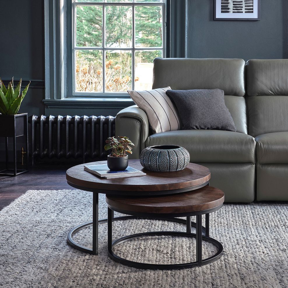 Detroit Solid Hardwood and Metal Nesting Coffee Table 1