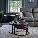 Detroit Solid Hardwood and Metal Nesting Coffee Table