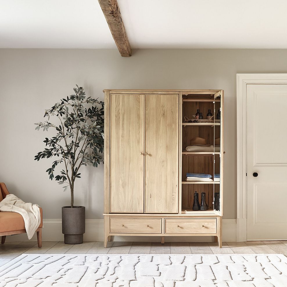 Newton Light Natural Solid Oak Triple Wardrobe 3