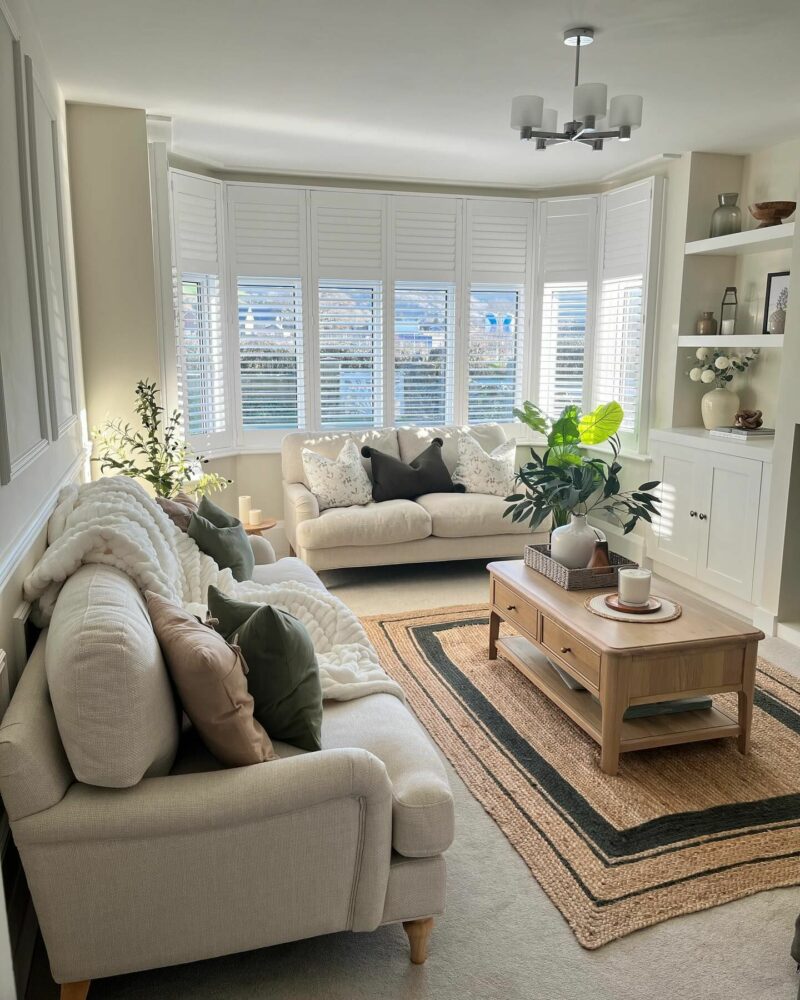 Two sofas and coffee table-living room-two seater sofa-wooden coffee table with drawers