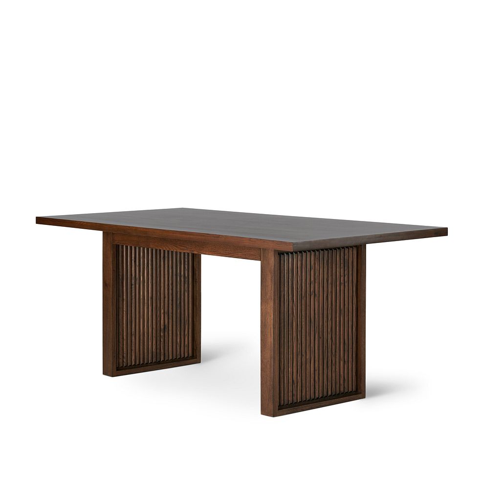 Oliver Dark Oak 5ft11 Dining Table + 8 Bette Chairs with Black Legs in Heritage Bottle Green Velvet 2
