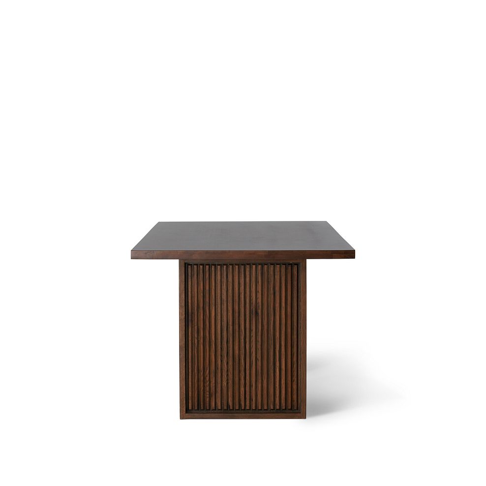 Oliver Dark Oak 5ft11 Dining Table + 8 Bette Chairs with Black Legs in Heritage Bottle Green Velvet 4