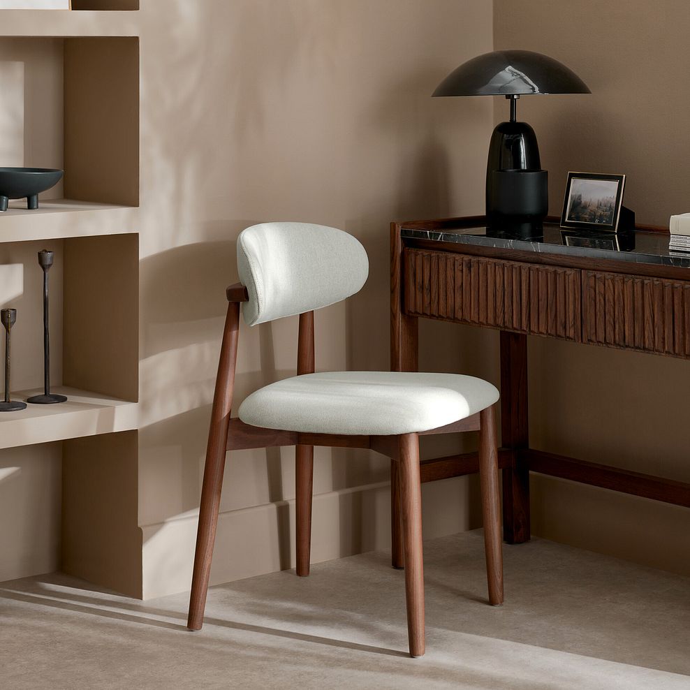 Otis Chair Cool Grey with Walnut Stained Beech Legs  1