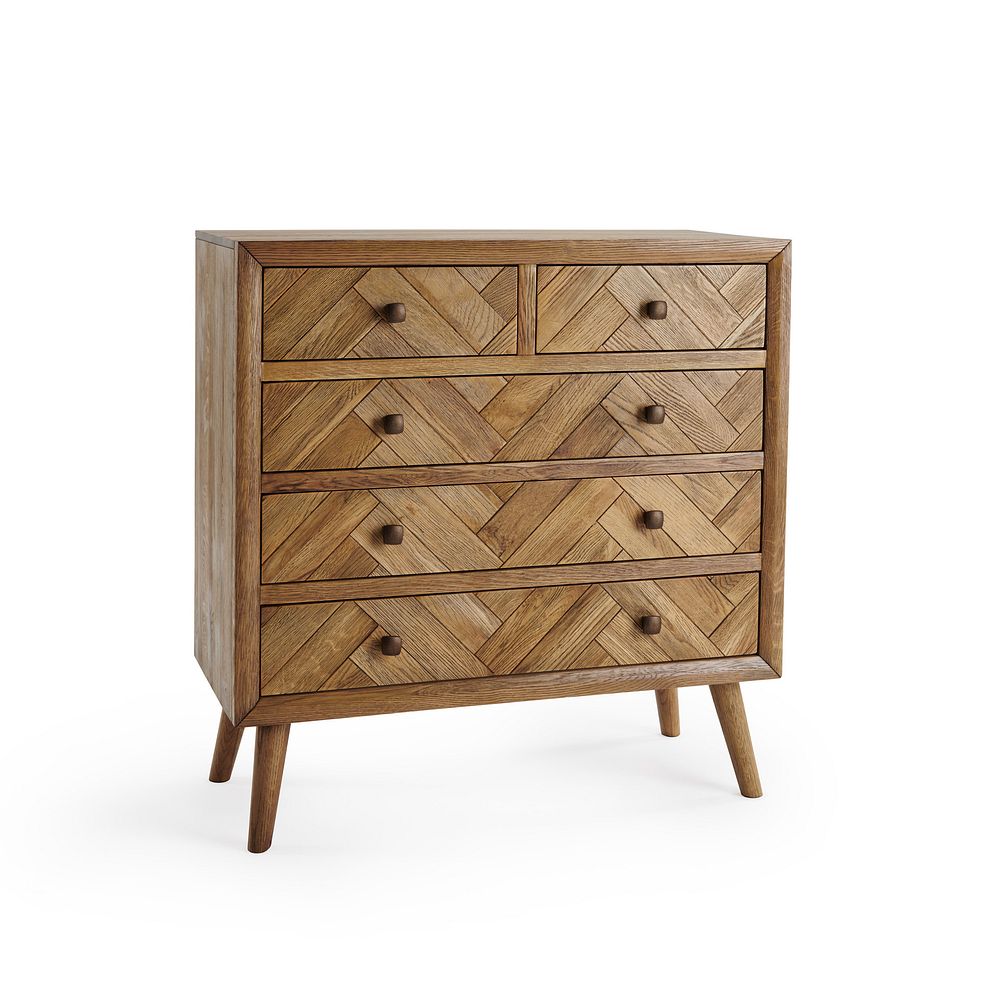 Parquet Brushed and Glazed Oak 2+3 Chest of Drawers 3