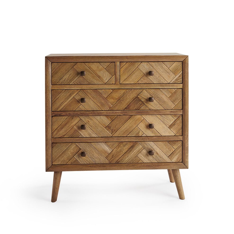Parquet Brushed and Glazed Oak 2+3 Chest of Drawers 2