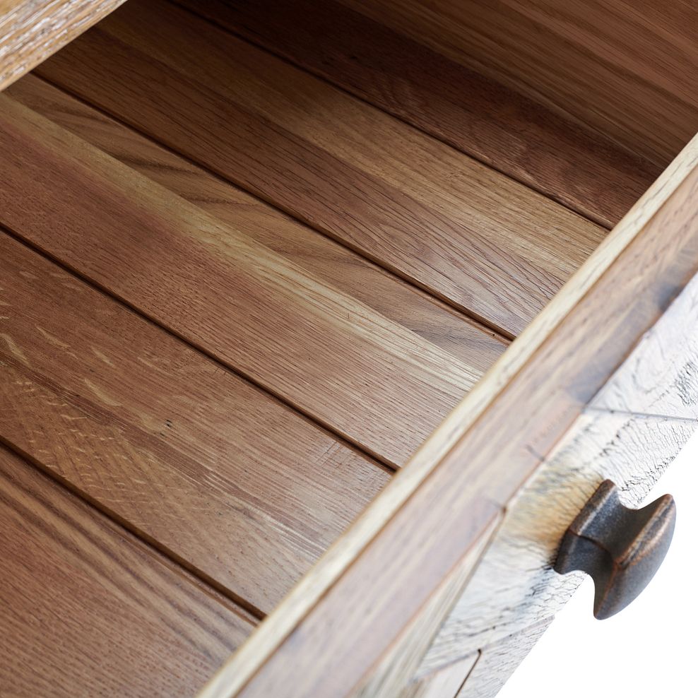 Parquet Brushed and Glazed Oak 2 Drawer Bedside Table 5