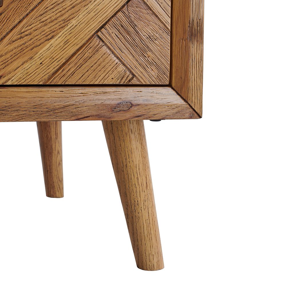 Parquet Brushed and Glazed Oak 2 Drawer Bedside Table 7