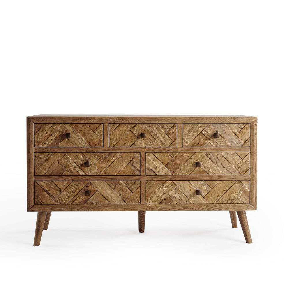 Parquet Brushed and Glazed Oak 3+4 Chest of Drawers 2