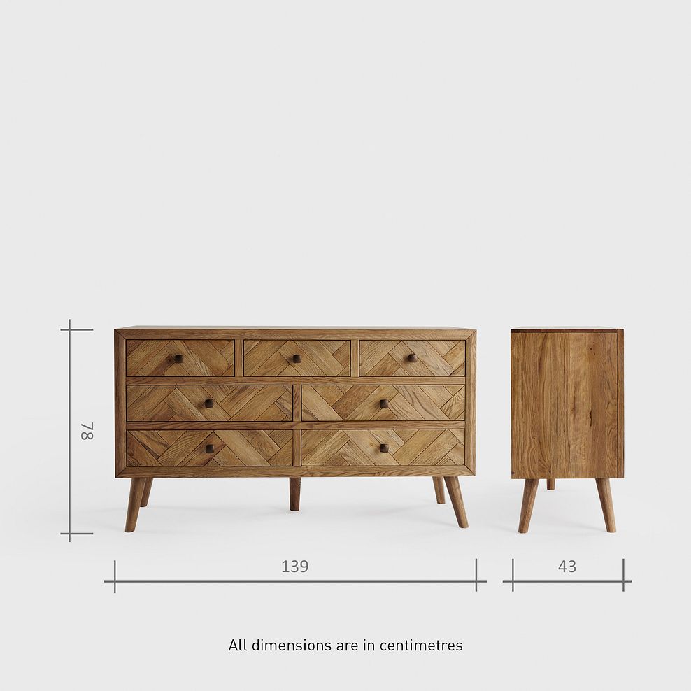 Parquet Brushed and Glazed Oak 3+4 Chest of Drawers 9