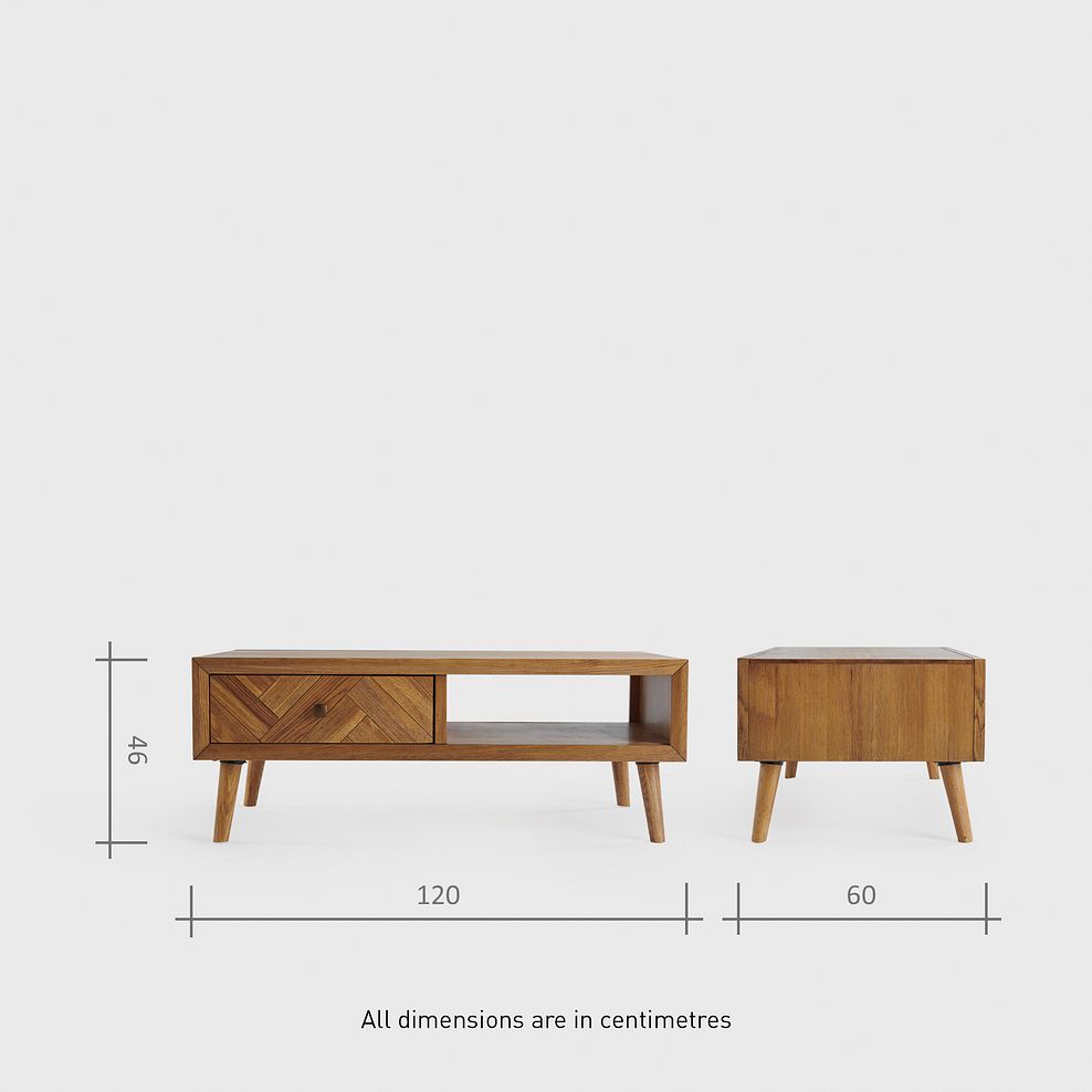 Parquet Brushed and Glazed Oak Coffee Table 9