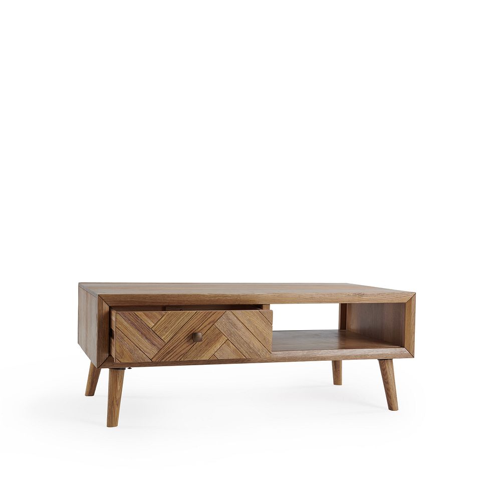 Parquet Brushed and Glazed Oak Coffee Table 4