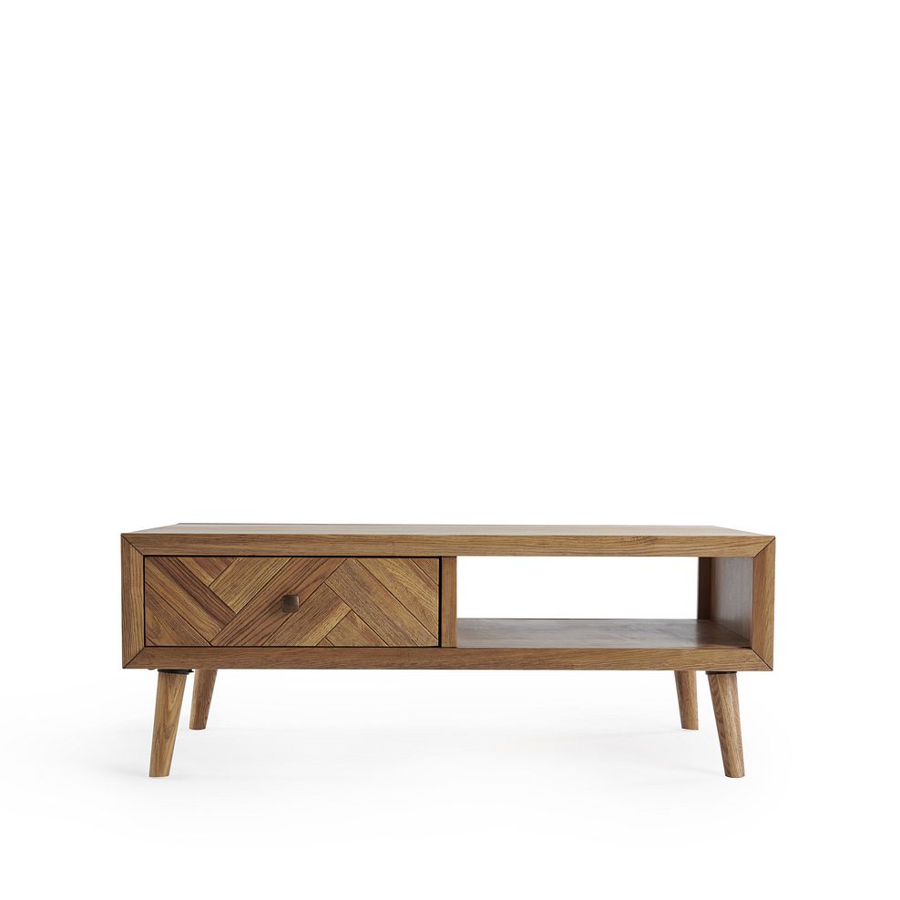 Parquet Brushed and Glazed Oak Coffee Table 2