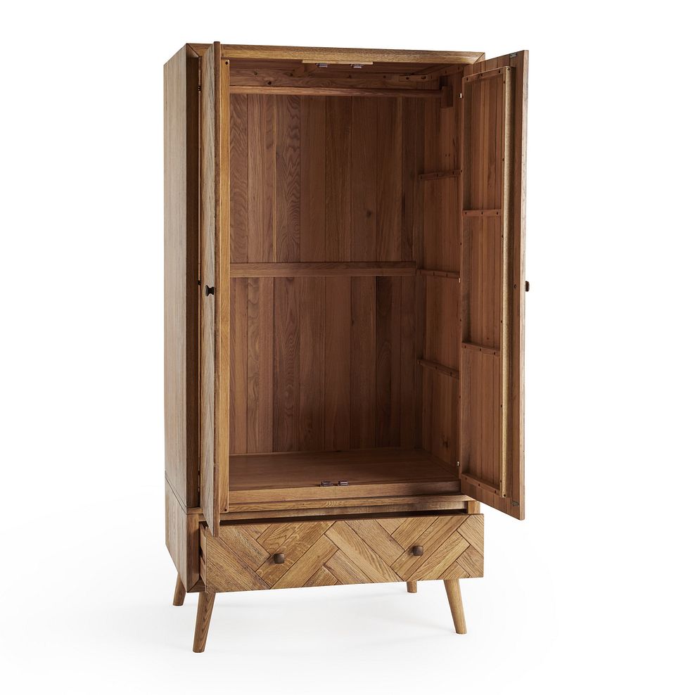 Parquet Brushed and Glazed Oak Double Wardrobe 4