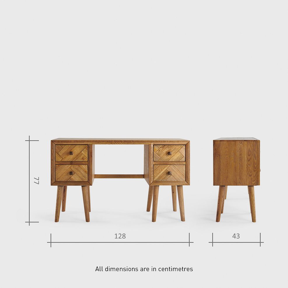 Parquet Brushed and Glazed Oak Dressing Table 8