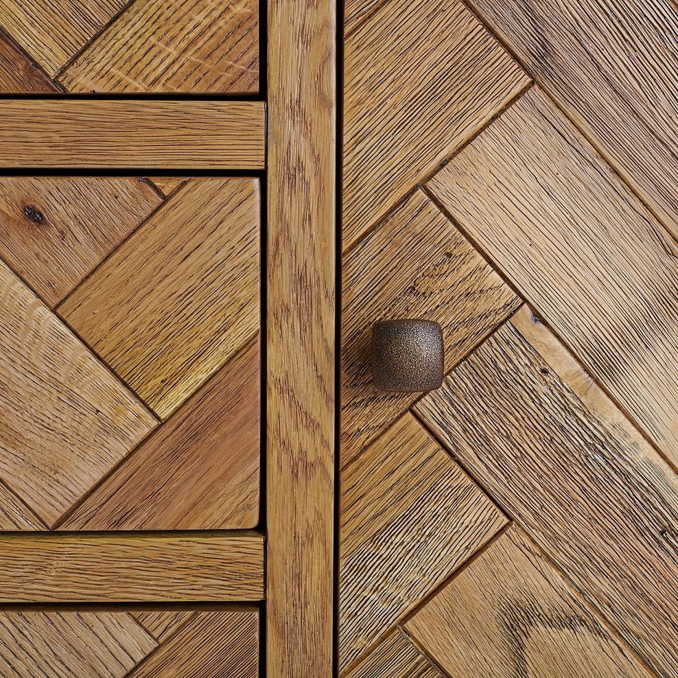 Parquet Brushed and Glazed Oak Large Sideboard 5