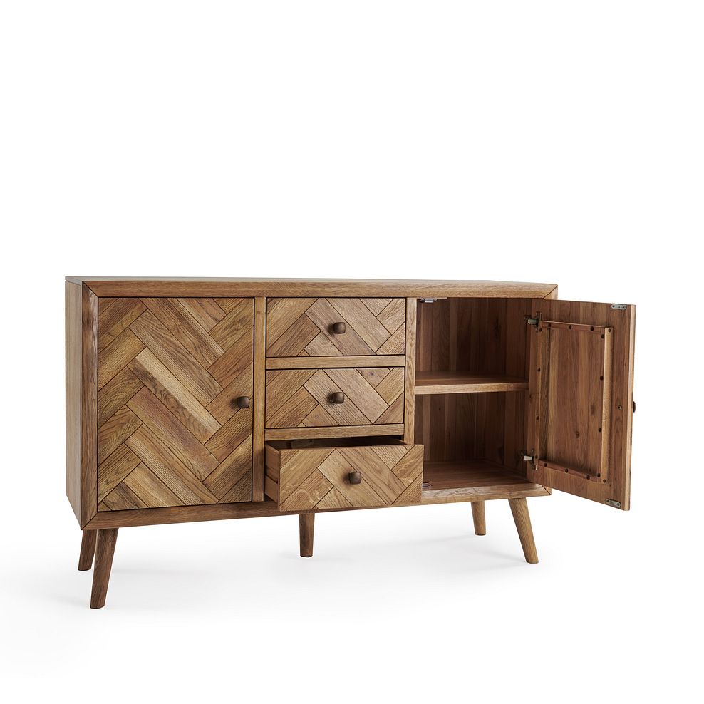 Parquet Brushed and Glazed Oak Large Sideboard 4