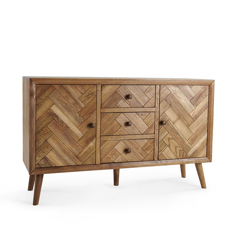 Parquet Brushed and Glazed Oak Large Sideboard 3
