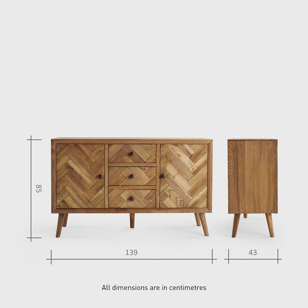 Parquet Brushed and Glazed Oak Large Sideboard 9