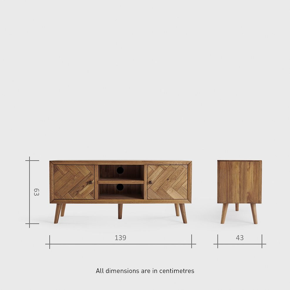 Parquet Brushed and Glazed Oak Large TV Unit 7