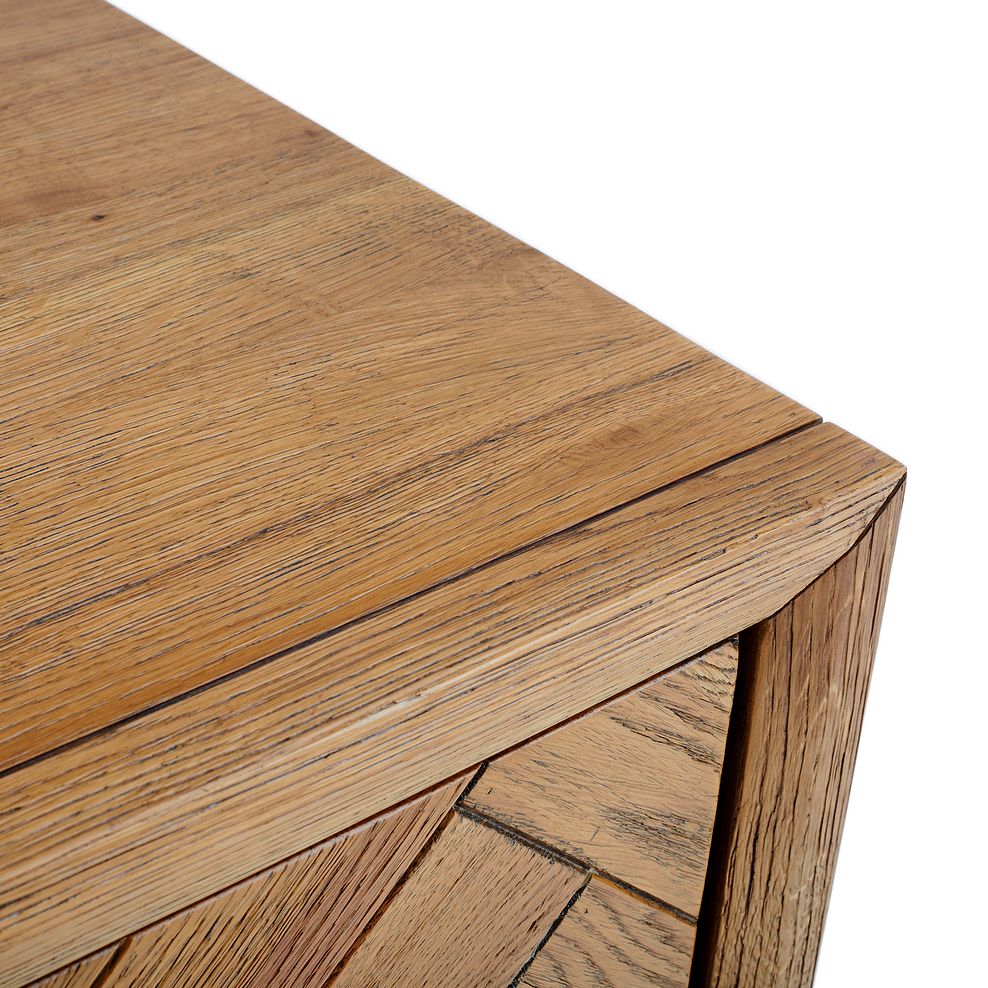 Parquet Brushed and Glazed Oak 1 Drawer Side Table 3