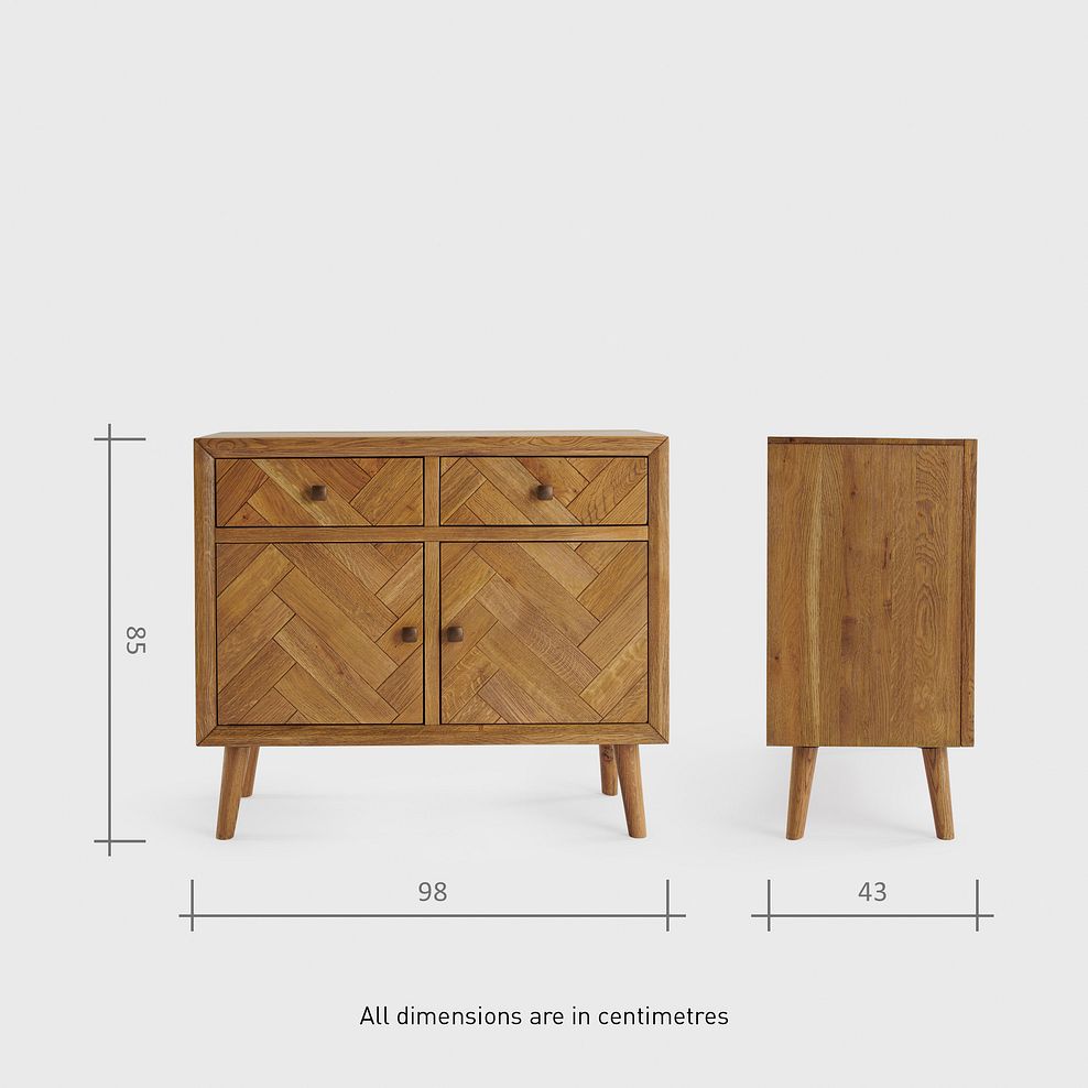Parquet Brushed and Glazed Oak Small Sideboard 9