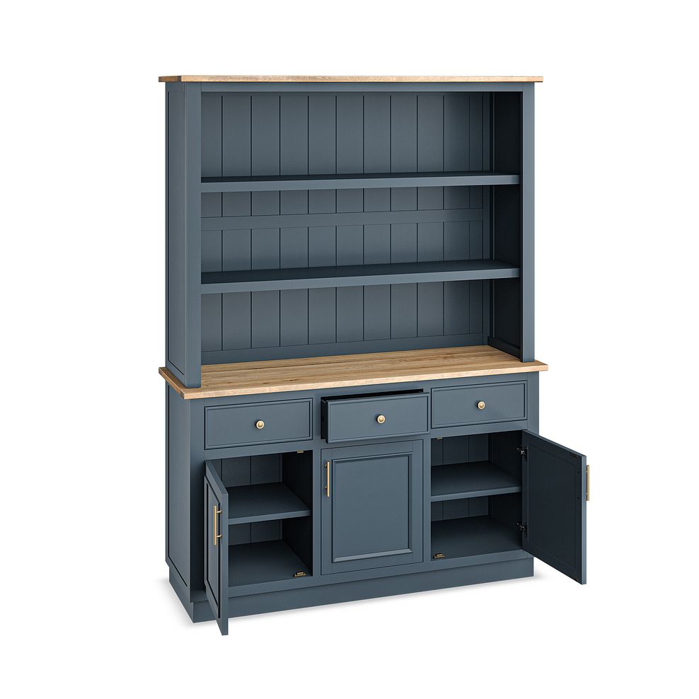 Richmond Smoked Oak Finish and Ink Blue Painted Hardwood Large Dresser 5