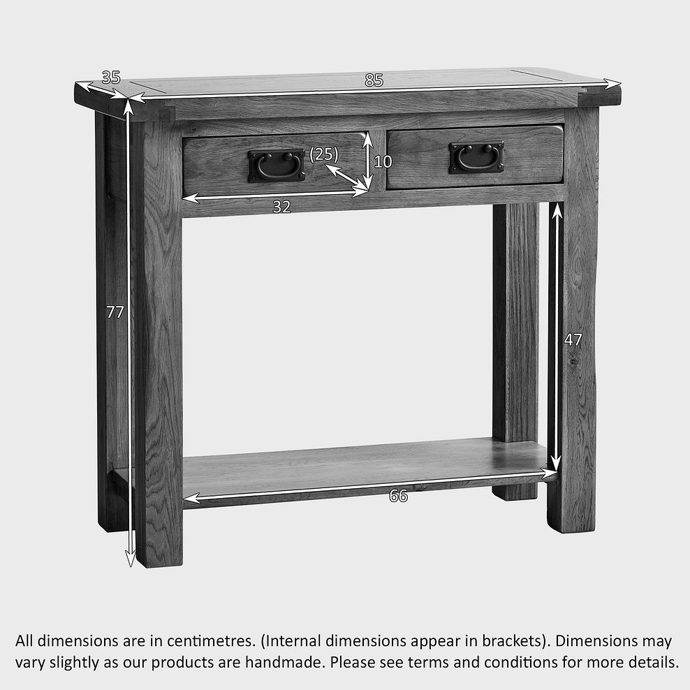 Original Rustic Solid Oak Console Table 6