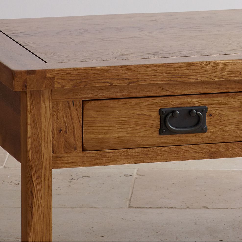 Original Rustic Solid Oak 4 Drawer Storage Coffee Table 4