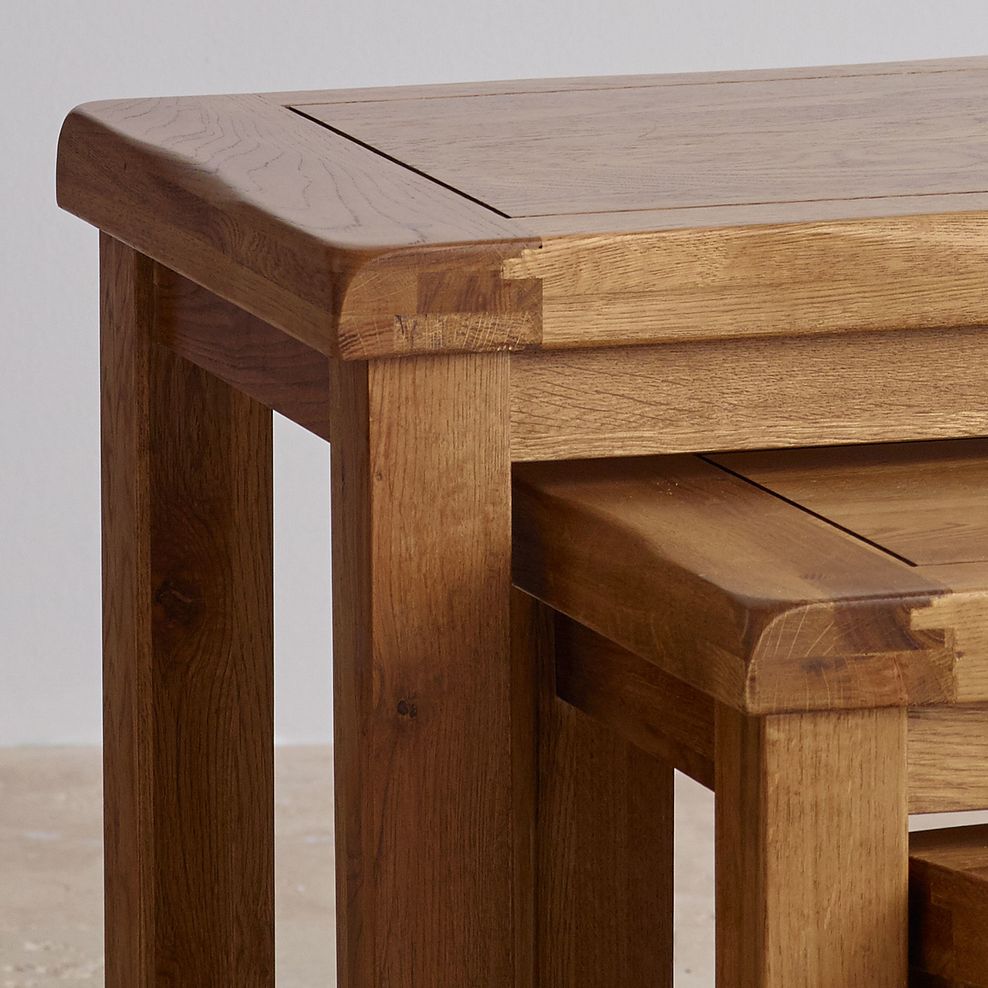 Original Rustic Solid Oak Nest of Tables 4