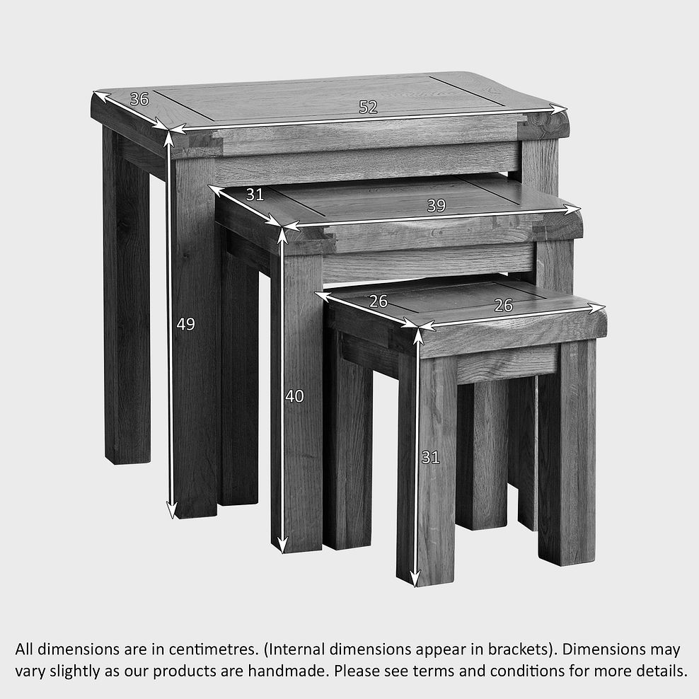 Original Rustic Solid Oak Nest of Tables 5