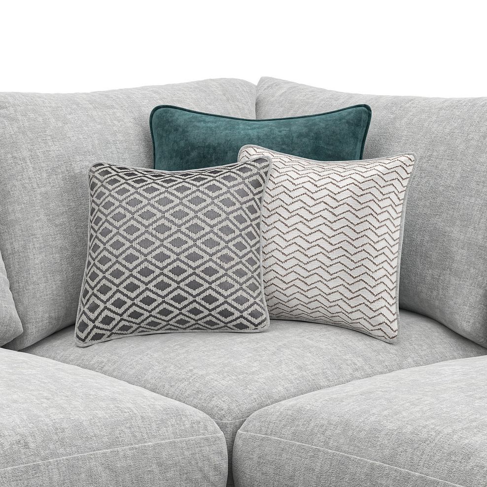 Malvern 4 Seat Right Hand Modular Corner Sofa in Silver fabric - Group 5 5