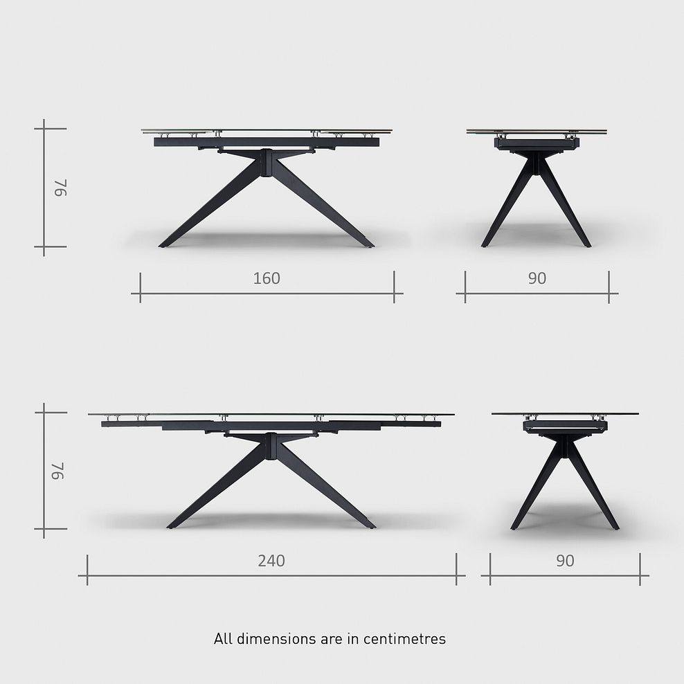 Trento 5ft Grey Ceramic Extendable Dining Table 12