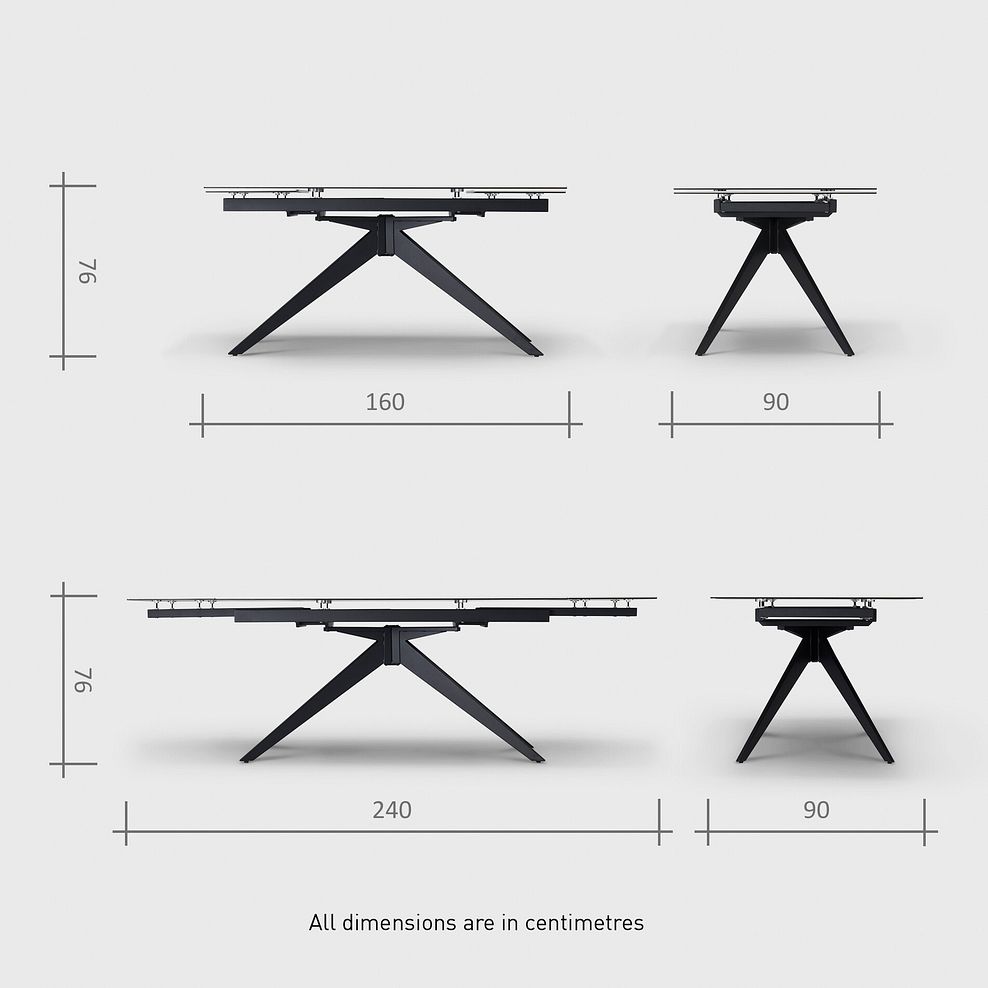 Trento 5ft White Ceramic Extendable Dining Table 11