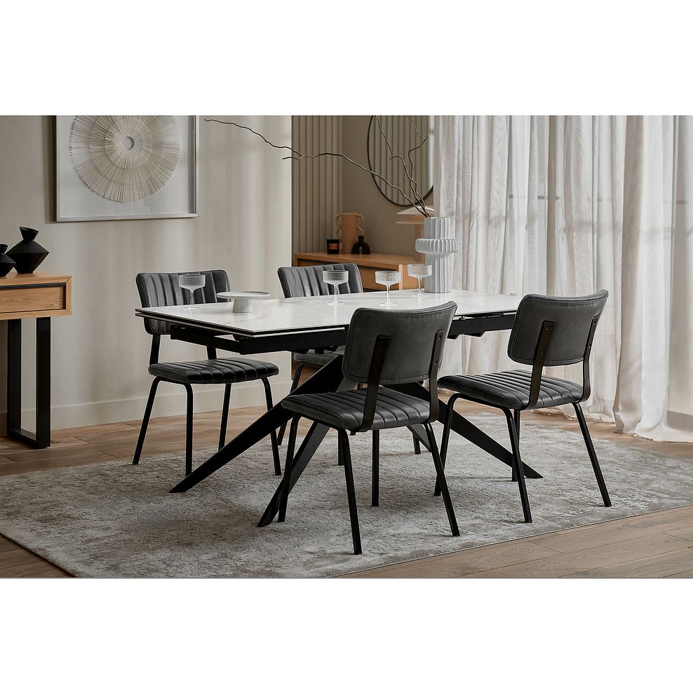 Trento 5ft White Ceramic Extendable Dining Table 2