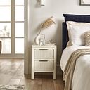 Wren White Painted Solid Oak 2 Drawer Bedside Table