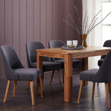 Bette Upholstered Chair in Grey Fabric