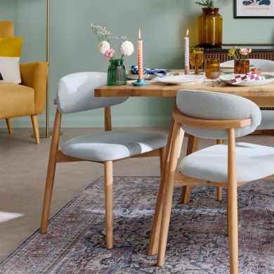 Otis Chair Cloud Grey with Oak Legs  