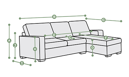 Eastley Right Hand Chaise Sofa Bed with Storage Dimensions